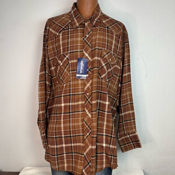 Wrangler Pearl Snap Long Sleeve Button Shirt - Picture 1 of 8